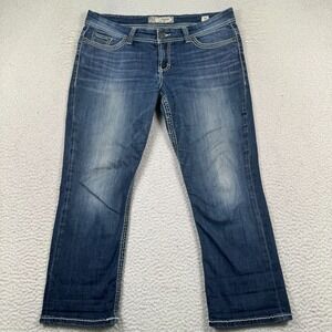 BKE Payton Crop Jeans Womens 34 *36 Stretch Cowgirl Denim Blue Western‎